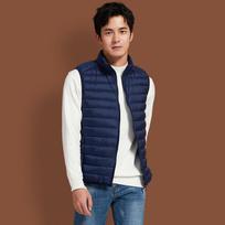 2023 Men's Light Cotton Stand Collar Vest - Trendy Youth Large Size Waistcoat M tamsiai mėlyna spalva