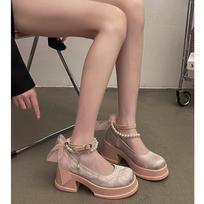 Moteris Pumps Gothic Pink Kawaii Mieli japoniško stiliaus Lolitos aukštakulniai su apvaliais kulnais Mary Jane batai moterims vakaro pasiūlymas 35