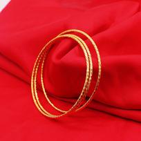 24K Gold-Plated Bohemian Vietnamese Thin Coil Bracelet for Women