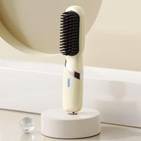 Portable Wireless Mini Hair Straightener with Negative Ion and Non-Damaging Technology šviesiai geltonos spalvos