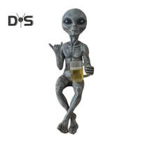 UV Apsaugotas Ateivio Sodo Ornamentas Statula Rankomis Dažyta Juokinga Įžūli Ateivio Skulptūra Namų Dekoras Kiemo Ornamentas C gray