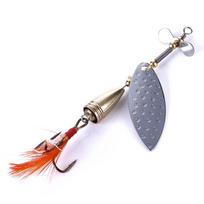 Spoon Winter Poledinės žūklės masalas, 6g 8g Golden Silver lėkštė Metalinis šaukštas su treble Hook, skirtas ešerių ir lydekų žvejybai