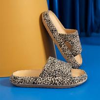 Madingos leopardo namų šlepetės moterims, minkštas padas, neslystančios, skirtos patalpoms, vonios šlepetės suaugusiems, vasarinės, storos platformos šlepetės moterims 36-37