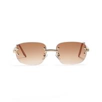 S3056 Rimless Square Glasses Men'S Diamond Trimmed Popular Retro Sunglasses Women'S Sunglasses