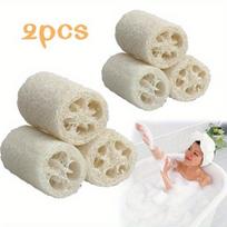 2pcs / Set Bath Body Shower Sponge Scrubber Natural Loofah Bathing Massage Body Sponge Scrubber smėlis