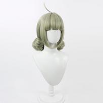 Araga Kiwi Cosplay Wig High Quality Anime Short Green With Bun Unisex Heat Resistant Synthetic Hair Anime Party Wigs + Wig Cap One Size