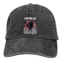 Heavy Mental Cat Meme Multicolor Hat Peaked Men Women's Cowboy Cap Catzilla Baseball Caps Personalized Visor Protect Hats Adjustable