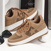 New Skateboarding Shoes Women's College Style Versatile Student Casual Shoes Retro Thick Sole Elevated Running Shoes sneakers 36 ruda