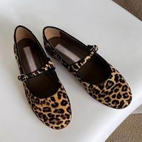 Women Leopard Flats Ballet Dance Shoes Shallow Casual Shoes Woman 2024 Trend Fad New Mary Jane Cozy Winter Dress Muejr Zapatos 35 leopardas