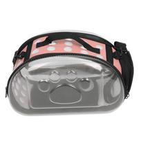 Outdoor Collapsible Pet Carrying Bag Transparent Cat Puppy Carrier Shoulder CagePink S S rožinė