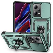 For Xiaomi Redmi Note 12 4G 5G Case Cover Shockproof Back Slide Camera Lens Ring Holder Fundas Redmi Note 12 Pro 12Pro+ 12S Case Redmi Note 12 5G žalia
