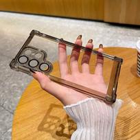 Luxury Lens Protector Phone Case For Samsung Galaxy S24 S23 S22 Ultra S24 Plus S23 FE 5G Bumper Hard Acrylic  Transparent Cover For S22