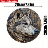 2D Plokščias 20*20cm 1vnt Aliaskos malamuto tema Medinis pakabinamas ornamentas, Ideali meninė dekoratyvinė lėkštė dovana Aliaskos malamutų mylėtojui, Pritaikomas langui ir koridoriui 20*20cm