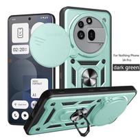 Push Window Fundas For Nothing Phone 3a Pro Slide Camera Lens Armor Shockproof Case For Nothing Phone 3A 2a Heavy Duty Protectione Magnetic Ring Cover Nothing Phone 3a Pro žalia