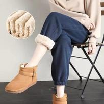 Velvet Thickened Sports Pants for Women In Autumn and Winter New Style Loose and Slim Casual Cotton Pants for Lamb Velvet Women's Sweatpants M