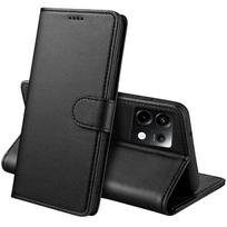 Case for Xiaomi Redmi Note 13 PRO 5G - Black Wallet Flip Cover Magnetic Clasp Card Holder Phonillico® juoda