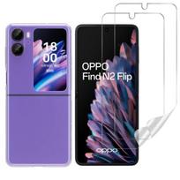 Oppo Find N2 Flip Case and 2 Phonillico® Plastic Screen Protectors skaidri