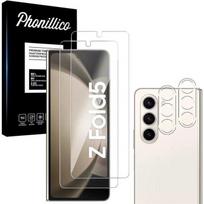 Tempered Glass for Samsung Galaxy Z FOLD 5 and Camera Protection [Pack 2] Phonillico® Protective Glass Film skaidri