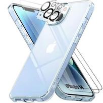 Silicone Case - for iPhone 14 - 100% Transparent - 3 Tempered Glasses - 2 Camera Protectors
