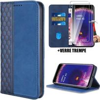 Case - OPPO - Find X5 - Synthetic Leather - Navy Blue - Mosaic Pattern
