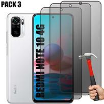 Lot-3 Tempered Glass Anti-spy for Xiaomi Redmi Note 10 - Black Screen Protector
