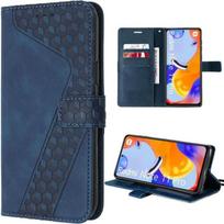 Coque pour Xiaomi Redmi Note 12 Pro - E.F.Connection - Étui Embossé Cuir - Bleu Marine - Souple - Portefeuille
