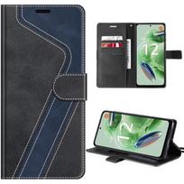 Coque pour Xiaomi Redmi Note 12 5G - Noir - Etui Bicolore Cuir PU - Support Réglable - Protection Complète