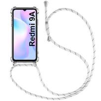 Case for Redmi 9A (6.53 ) Transparent Coin Reinforced Fine Protection Reinforced Corners Flexible + Adjustable Shoulder Strap White