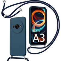 Case - E.F.CONNECTION - for Xiaomi Redmi A3 - Navy Blue - Shockproof Protection - Drawstring