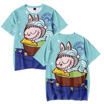 Women Men's T-shirts LABUBU Printed O-Neck Oversized Short Sleeves Fashion Mens Clothing Streetwear XS