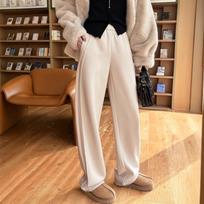 Cotton Cashmere Straight Narrow Version Wide-leg Pants for Women In Spring and Autumn Casual Loose Sweatpants Small Design Scimitar Pants M