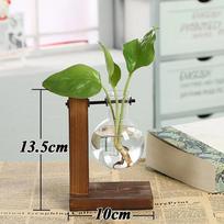 Wooden Frame Tabletop Vase Set Multi-Purpose Bonsai Planter Hydroponic Base Terrarium Display Containers Home Decor Centerpiece