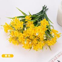 Simulation Daffodils Office Fake Flower Simulation Bouquet Daffodils Potted Flower Fake Flower Home Decoration Camping Ornament geltona