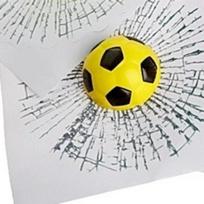 Automobilio stilius Beisbolas Futbolas Tenisas Stereo Sudaužyto stiklo 3D lipdukas Automobilio langas Kamuolys pataiko Lipdukas su lipnia nugarėle Automobilio lipdukai Yellow football