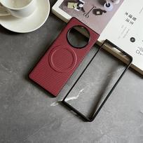 For OPPO Find N5 Case Soft Silicone carbon fiber Magnetic Protective Back Cover Case For Find N5 N3 N2 Flip Full Cover Shell For Find N5 raudona