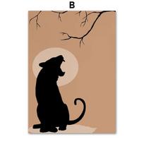 Classic Abstract Wall Art Retro Girl  Leopard HD Canvas Print Poster for Living Room  Bedroom Decor  Perfect Gift for Art Lovers 21cm×30cm NoFrame