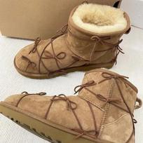 Bow Women Fur Platform Ankle Snow High Boots Flats Suede Plush Warm Cotton Shoes Winter 2025 Trend Designer Fad Cozy Botas Mujer 35 kaštoninė