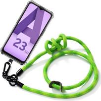 Case - BOOLING - for Samsung Galaxy A23 5G - Shockproof - Anti-Scratch - Removable Lanyard Green žalia