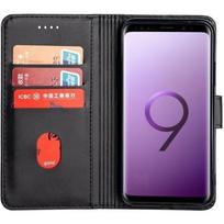 Hbasics case for Samsung Galaxy S9 mobile case- in Black - faux leather, magnetic, Card compartment, Stand function juoda