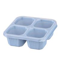4 Grid Snack Containers Reusable Meal Prep Lunch Containers Portable for Kids and Adults Home Snack Storage Bottles Kitchen Tool 4 mėlyna
