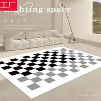 Bedroom Living Room Carpet Modern Rectangular Room Bedside Coffee Table Sofa Checkerboard Carpet 80×120cm