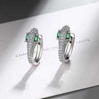 European-American Luxury Snake-Shaped Diamond Ear Cuffs Copper