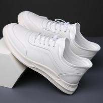 Leather Fashion Walking Shoes Men Mens Slip on Casual Shoes All-match Mens Breathable Sneakers New Handmade Male Outdoor Flats 38 balta