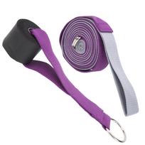 Yoga Pilates Ligament Legs Stretching Belt Dance Pull Strap One Word Horse TrainerGray Purple