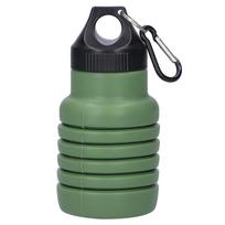 500ml Collapsible Water Bottle Silicone Foldable Water Bottle with Plastic Cap for Travel žalia
