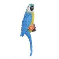 Parrot Sculpture Multifunctional Realistic Carving Resin Weather Proof Parrot Decor Ornaments Left Blue Macaw Parrot mėlyna