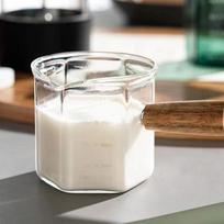 120ML Espresso Ekstrakcijos Puodeliai Stiklinis Kavos Puodelis Su Skale ir Medine Rankena Vienos Angos Matavimo Puodeliai Latte Pieno ąsotis uncijos puodelis