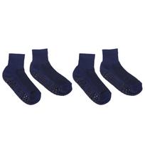 2 Pairs Wide Socks with Grips Non Slip Breathable Stretched Loose Fit Socks for Obese Dark Blue L L