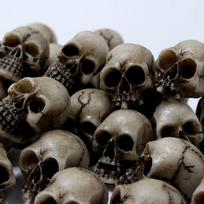 20Pcs Mini Resin Skull Flower Pot Miniature Skeleton Head Table Decor Micro Landscape Figure gray