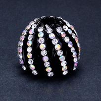 Women Bun Crystal Hair Claw Fashion Female Ponytail Headwear Horsetail Buckle Hair Clip Bird Nest Expanding Hair Accessories black